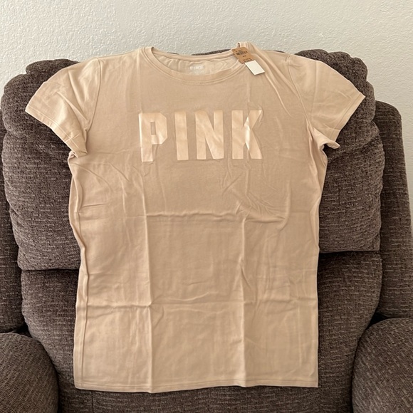 PINK shirt, size M, beige, new with tags. - Picture 1 of 2